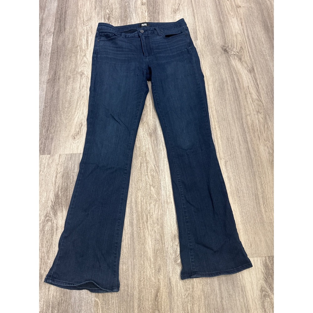 Paige Manhattan Bootcut Jeans Dark Blue Indigo Mid Rise Size 31 USA Made